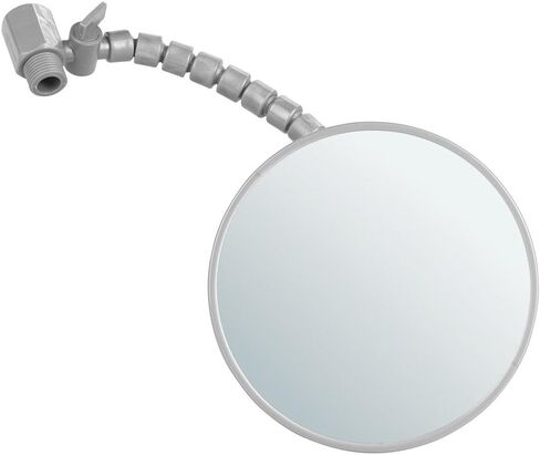 iDesign - مرآة حلاقة صغيرة خالية من الضباب 20301 مع ذراع مرن، مرآة بدون ضباب للحمام، طاولة الزينة، حوض الاستحمام، الجدار، 14 بوصة × 4.5 بوصة × 5.82 بوصة، بيضاء in Kuwait