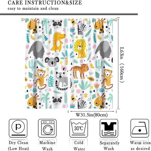 Cartoon Panda Curtains,Each Panel W21 x 45" L,Black White Cute Animal Window Treatments for Kids Child Bedroom Living Room Window Drapes 2 Panel Set,Total Size 42" x 45" in Kuwait