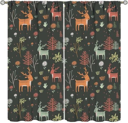 ستائر باندا كرتونية، كل لوحة W21 × 45 بوصة طول، أسود أبيض لطيف على شكل حيوانات علاجات نافذة للأطفال غرفة نوم الأطفال وغرفة المعيشة ستائر نافذة 2 مجموعة، الحجم الإجمالي 42 بوصة × 45 بوصة in Kuwait