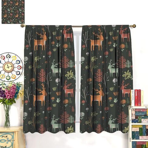 ستائر باندا كرتونية، كل لوحة W21 × 45 بوصة طول، أسود أبيض لطيف على شكل حيوانات علاجات نافذة للأطفال غرفة نوم الأطفال وغرفة المعيشة ستائر نافذة 2 مجموعة، الحجم الإجمالي 42 بوصة × 45 بوصة in Kuwait