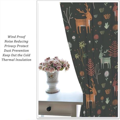 ستائر باندا كرتونية، كل لوحة W21 × 45 بوصة طول، أسود أبيض لطيف على شكل حيوانات علاجات نافذة للأطفال غرفة نوم الأطفال وغرفة المعيشة ستائر نافذة 2 مجموعة، الحجم الإجمالي 42 بوصة × 45 بوصة in Kuwait