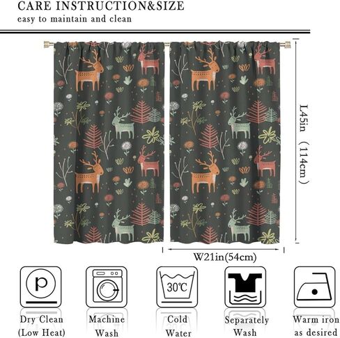 ستائر باندا كرتونية، كل لوحة W21 × 45 بوصة طول، أسود أبيض لطيف على شكل حيوانات علاجات نافذة للأطفال غرفة نوم الأطفال وغرفة المعيشة ستائر نافذة 2 مجموعة، الحجم الإجمالي 42 بوصة × 45 بوصة in Kuwait