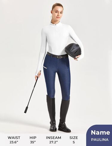 FitsT4 سراويل ركوب الخيل النسائية الرياضية من FitsT4 مع جيوب سراويل ركوب الخيل بمقعد كامل سراويل الفروسية للنساء in Saudi Arabia