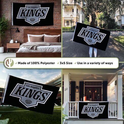Desert Cactus Los Angeles Kings Flag NHL 100% Polyester Indoor Outdoor 3x5 feet National Hockey League Team Flags LA (Flag B) in Saudi Arabia