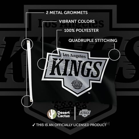 Desert Cactus Los Angeles Kings Flag NHL 100% Polyester Indoor Outdoor 3x5 feet National Hockey League Team Flags LA (Flag B) in Saudi Arabia
