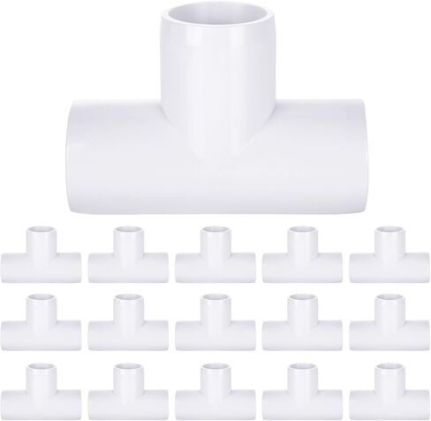 16 قطعة محول تركيب الأنابيب البلاستيكية مقاس 1 بوصة، موصل تجهيزات الأنابيب البلاستيكية ثلاثي الاتجاهات (المقبس × مقبس المقبس) تركيب الأثاث بدرجة SCH40 مناسب للاستخدام المنزلي أو الصناعي، أبيض in Kuwait
