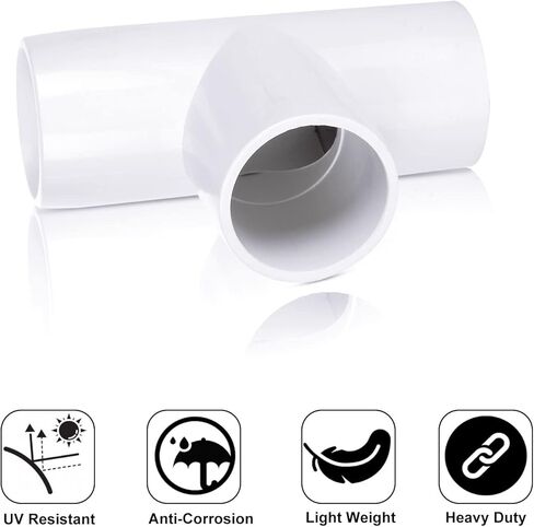 16 قطعة محول تركيب الأنابيب البلاستيكية مقاس 1 بوصة، موصل تجهيزات الأنابيب البلاستيكية ثلاثي الاتجاهات (المقبس × مقبس المقبس) تركيب الأثاث بدرجة SCH40 مناسب للاستخدام المنزلي أو الصناعي، أبيض in Kuwait