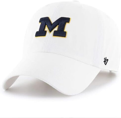 '47 Michigan Wolverines Hat Mens Womens Clean Up Adjustable Cap, White in Saudi Arabia