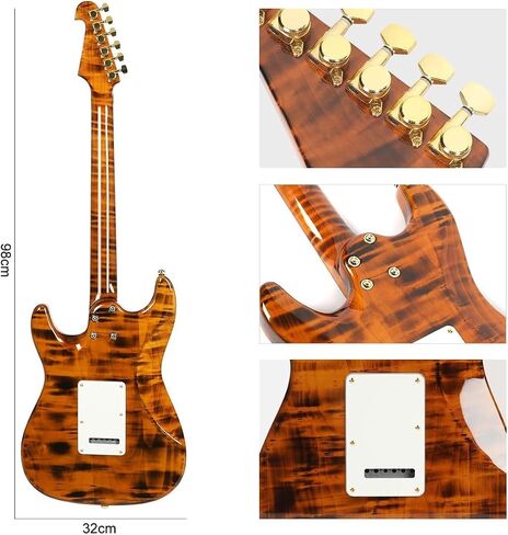 Elem Electric Guitar Kit 39 Inch Full Size,6 Extra String, Picks, Gig Bag, Shoulder Strap, Cable D-300 in Saudi Arabia