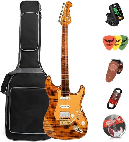 Elem Electric Guitar Kit 39 Inch Full Size,6 Extra String, Picks, Gig Bag, Shoulder Strap, Cable D-300 in Saudi Arabia