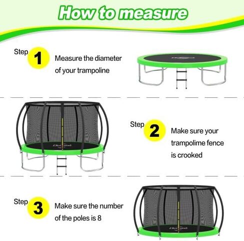Trampoline Replacement Safety Net for 12ft, 14ft, 8 Poles Arch Trampoline, Strong, Durable, Breathable and Weatherproof Trampoline enclosures with Double-Ended Zippers and Adjustable Straps (net only) in Saudi Arabia