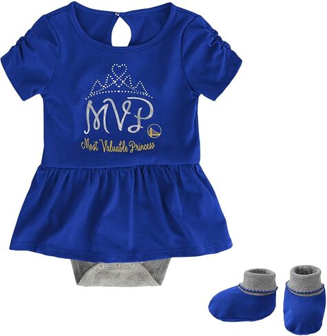 Outerstuff NBA Newborn Infants MVP 3 Pieces Creeper Bodysuit Romper Set (Golden State Warriors, 0-3 Months) in Saudi Arabia