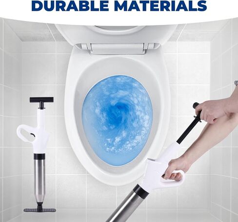 5 in 1 Toilet Plunger kit | Manual Toilet Snake Drain Clog Remover, Drain Cleaner & Hair Clog Remove | Air Plunger for Toilet for Kitchen Bathrooms Drains Bathtubs in Saudi Arabia