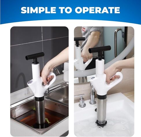 5 in 1 Toilet Plunger kit | Manual Toilet Snake Drain Clog Remover, Drain Cleaner & Hair Clog Remove | Air Plunger for Toilet for Kitchen Bathrooms Drains Bathtubs in Saudi Arabia