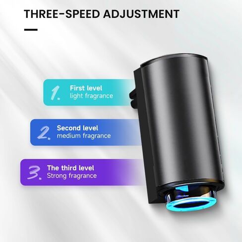 Smart Car Air Freshener Diffuser, Smart Car Air Freshener with Three Adjustable, Aromatizante para Carro Inteligente Intelligent Car Aroma (Diffuser，Silver) in Saudi Arabia