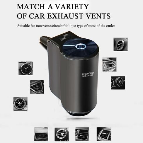 Smart Car Air Freshener Diffuser, Smart Car Air Freshener with Three Adjustable, Aromatizante para Carro Inteligente Intelligent Car Aroma (Diffuser，Silver) in Saudi Arabia