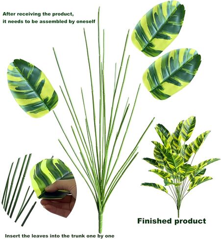 Artificial Bird of Paradise Plant 3.5Ft Fake Plants Banana Leaf Areca Palm Tree, No Need Styling Faux Tropical Palm Potted Tree for Indoors and Outdoors,Office and Home Decor (B Banana Leaf) in Saudi Arabia