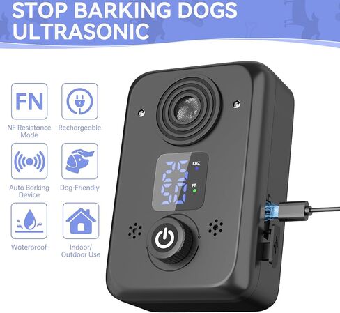 Anti Barking Device - 50 Ft Rechargeable bark box, 3 Adjustable Levels, bark box for barking dogs, stop dog barking device, Safe Dog Bark Training Device for Indoor & Outdoor Ultrasonic Dog Deterrent in Saudi Arabia
