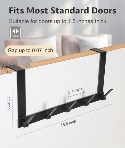 خطافات فوق الباب، قطعتان من خطافات تعليق الباب شديدة التحمل، رف مناشف فوق الباب للحمام، شماعة مناشف الباب لتعليق قبعة الملابس in Kuwait