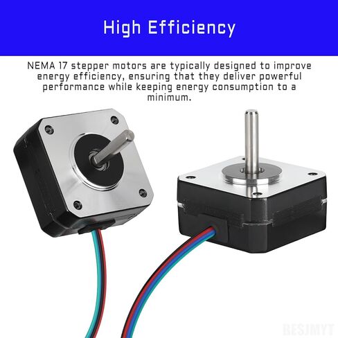 Nema 17 Stepper Motor 2000steps/rev 760mNm(107.62oz.in) High Torque Bipolar 2.1A/2.73V/1.8Ω Low Impedance 42 Motors 1.8 Deg 2 Phase 4 Lead for 3D Printer CNC Milling Machine, 59MM/2.33inch in Kuwait
