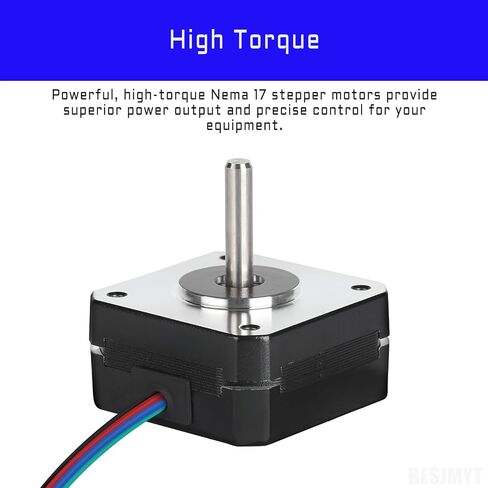 Nema 17 Stepper Motor 2000steps/rev 760mNm(107.62oz.in) High Torque Bipolar 2.1A/2.73V/1.8Ω Low Impedance 42 Motors 1.8 Deg 2 Phase 4 Lead for 3D Printer CNC Milling Machine, 59MM/2.33inch in Kuwait
