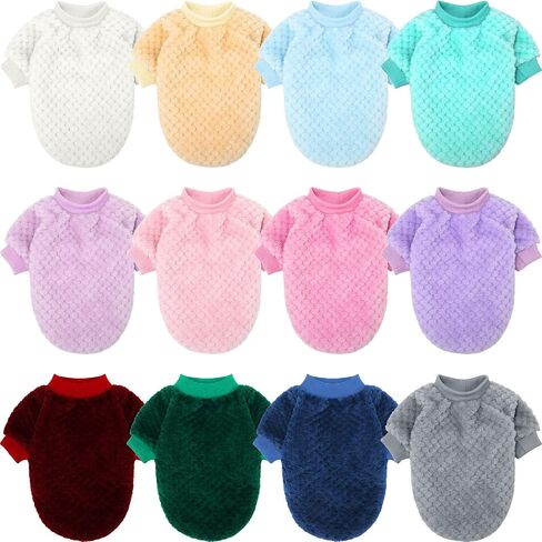 12 Pieces Dog Sweater Pet Dog Clothes Polar Fleece Winter Puppy Sweaters Warm Soft Pullover Dog Apparel and Accessories for Small Medium Large Dogs Boy Girl Multicolor (Medium) in Saudi Arabia