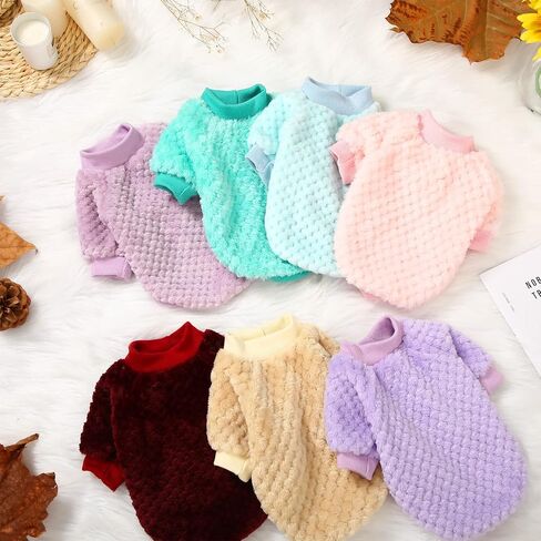 12 Pieces Dog Sweater Pet Dog Clothes Polar Fleece Winter Puppy Sweaters Warm Soft Pullover Dog Apparel and Accessories for Small Medium Large Dogs Boy Girl Multicolor (Medium) in Saudi Arabia