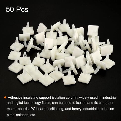 PATIKIL Adhesive Standoff, 50 Pack Reverse Mount Insulation Bracket Isolation Column PCB Spacer 0.25" Supporting Height, White in Saudi Arabia