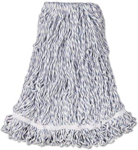 Rubbermaid Commercial Products Wet Mop Head Replacement, 24-Ounce Capacity, 1-Inch Headband, Cotton/Synthetic Industrial Wet Mop for Floor Cleaning Office/School/Stadium/Lobby/Restaurant, Large, White in Saudi Arabia
