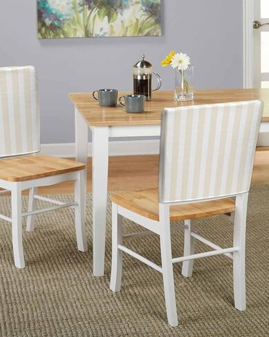 Cream Striped Chair Covers Set of 4 for Dining Room, Cream White Stripes Chair Back Cover, Modern Farmhouse Removable Kitchen Chair Slipcovers Seat Protector for Party Banquet Decorations in Saudi Arabia
