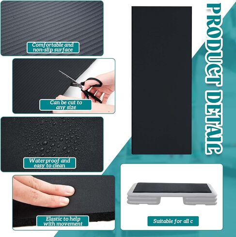 Nuanchu 31 × 12 بوصة حصيرة سميكة لخطوات التمارين الهوائية الصغيرة تحول منصة التمارين الرياضية الخاصة بك إلى مقعد وزن مريح لليوجا وسادة إضافية لحماية الركبتين والمعصم والمرفقين in Saudi Arabia