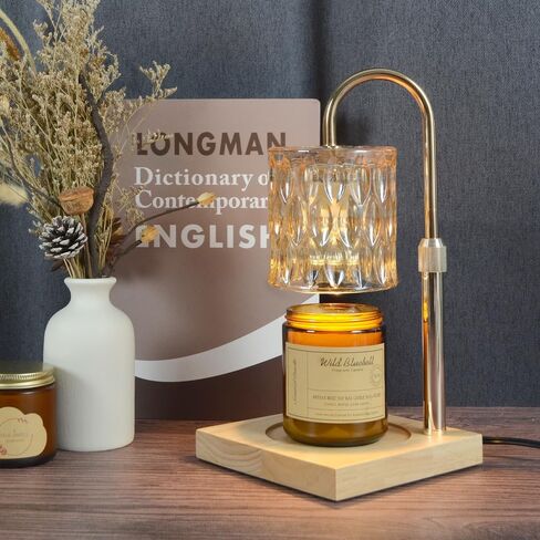 مصباح توينكل ستار لتدفئة الشموع مع مؤقت، تحكم في الارتفاع والسطوع قابل للتعديل - متوافق مع معظم الشموع، مصباح خافت للشموع مع 3 لمبات، سخان شموع معطرة - ذهبي ميدالية in Kuwait