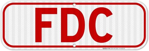 لافتات Sigo، علامة FDC، لافتة اتصال قسم الإطفاء، 6 × 12 بوصة، خالية من الصدأ .040 ألومنيوم، مقاومة للبهتان، صنع في الولايات المتحدة الأمريكية in Saudi Arabia