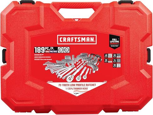 CRAFTSMAN Mechanics Tool Set, 1/4 and 3/8 Inch Drive, 189 Piece (CMMT12134) in Saudi Arabia