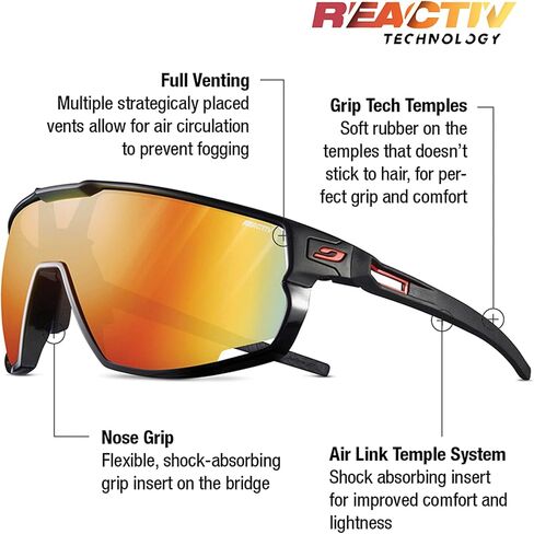 Julbo Rush Photochromic Performance Sunglasses | Men & Womens MTB/Cycling, Trail Running, Baseball Eyewear UV ABC 100% in Saudi Arabia