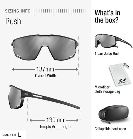 Julbo Rush Photochromic Performance Sunglasses | Men & Womens MTB/Cycling, Trail Running, Baseball Eyewear UV ABC 100% in Saudi Arabia