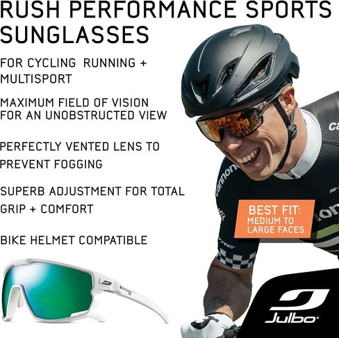 Julbo Rush Photochromic Performance Sunglasses | Men & Womens MTB/Cycling, Trail Running, Baseball Eyewear UV ABC 100% in Saudi Arabia