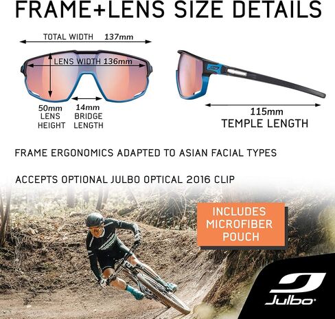Julbo Rush Photochromic Performance Sunglasses | Men & Womens MTB/Cycling, Trail Running, Baseball Eyewear UV ABC 100% in Saudi Arabia