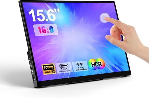 Portable Monitor 15.6'' 4K 3840x2160 UHD Metal Frame,Travel Gaming Monitor with Kickstand& Dual Speaker,USB C, HDMI Plug&Play for Laptop,PC, MAC,Phone,Xbox,PS4/5,Switch,Pi in Saudi Arabia