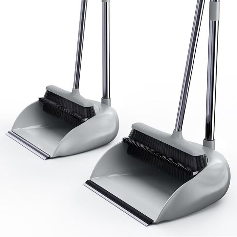 2 sets of Duhao Broom and Dustpan Sets for Home,Long Handle Broom with Upright Standing Dustpan,Broom and Dustpan Combo for Home Room Kitchen Office Lobby in Saudi Arabia