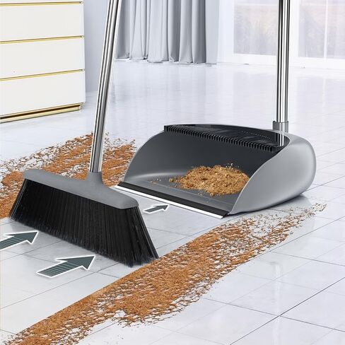 2 sets of Duhao Broom and Dustpan Sets for Home,Long Handle Broom with Upright Standing Dustpan,Broom and Dustpan Combo for Home Room Kitchen Office Lobby in Saudi Arabia