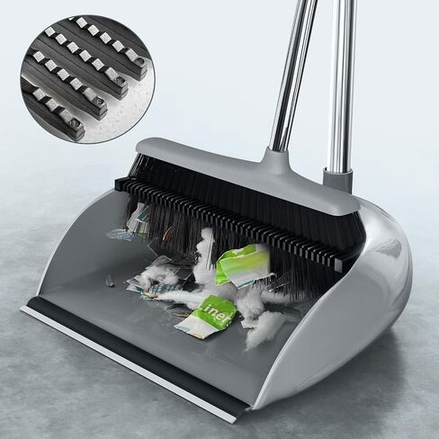 2 sets of Duhao Broom and Dustpan Sets for Home,Long Handle Broom with Upright Standing Dustpan,Broom and Dustpan Combo for Home Room Kitchen Office Lobby in Saudi Arabia