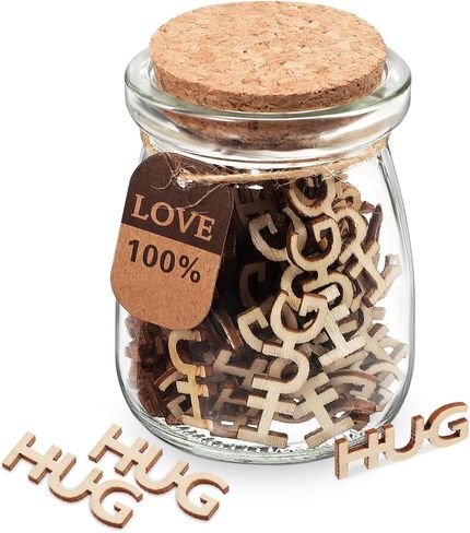 Alipis Give a Hug in a Bottle Hug Wooden Cutout Letter Miss You Present Teacher Appreciation Present For Birthday Engagement Anniversary in Kuwait