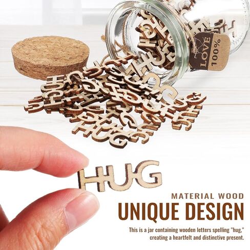 Alipis Give a Hug in a Bottle Hug Wooden Cutout Letter Miss You Present Teacher Appreciation Present For Birthday Engagement Anniversary in Kuwait