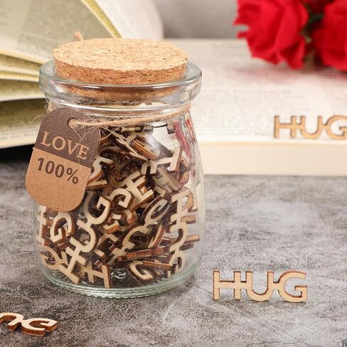 Alipis Give a Hug in a Bottle Hug Wooden Cutout Letter Miss You Present Teacher Appreciation Present For Birthday Engagement Anniversary in Kuwait