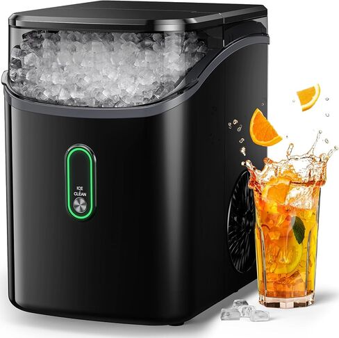 Ice Maker Machine for Countertop, 9 Ice Cubes Ready in 6 Minutes, 26lbs in 24Hrs Portable Ice Maker Machine Self-Cleaning, 2 Sizes of Bullet-Shaped Ice for Home Kitchen Office Bar Party in Saudi Arabia