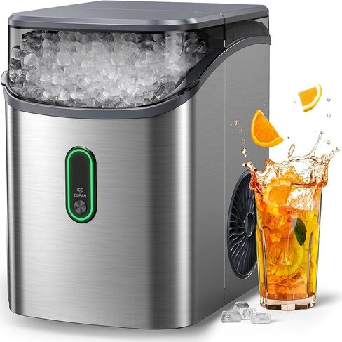 Ice Maker Machine for Countertop, 9 Ice Cubes Ready in 6 Minutes, 26lbs in 24Hrs Portable Ice Maker Machine Self-Cleaning, 2 Sizes of Bullet-Shaped Ice for Home Kitchen Office Bar Party in Saudi Arabia
