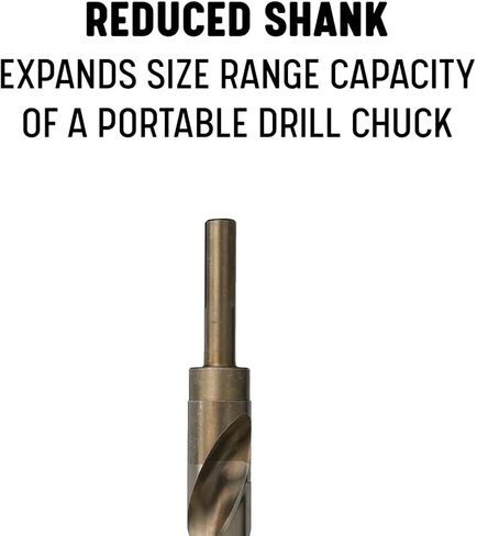 Drill America 22.00mm Reduced Shank Cobalt Drill Bit with 1/2" Shank, D/AMMCO Series in Saudi Arabia