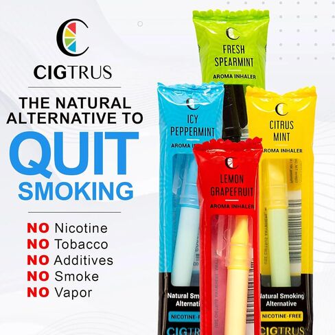 Smokeless Air Inhaler - Smoking Alternative | Tobacco-Free, Nicotine-Free, & Non-Electric | Oral Fixation Relief - Quit Smoking Aid & Vaping Aid | Fresh Spearmint & ICY Peppermint- 6 Pieces in Kuwait
