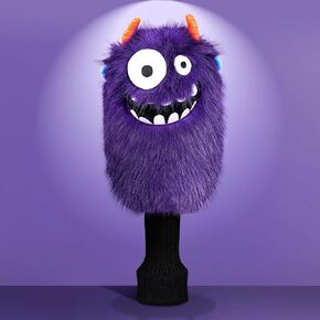 Funny Golf Headcover, Animals Plush Driver Headcover Fairway Hybrid Headcover, Golf Club Head Covers Gift for Men Women Purple Monster in Kuwait